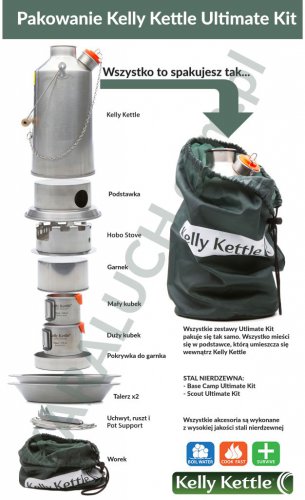 Kelly Kettle Ultimate Kit - zestaw czajnik + akcesoria